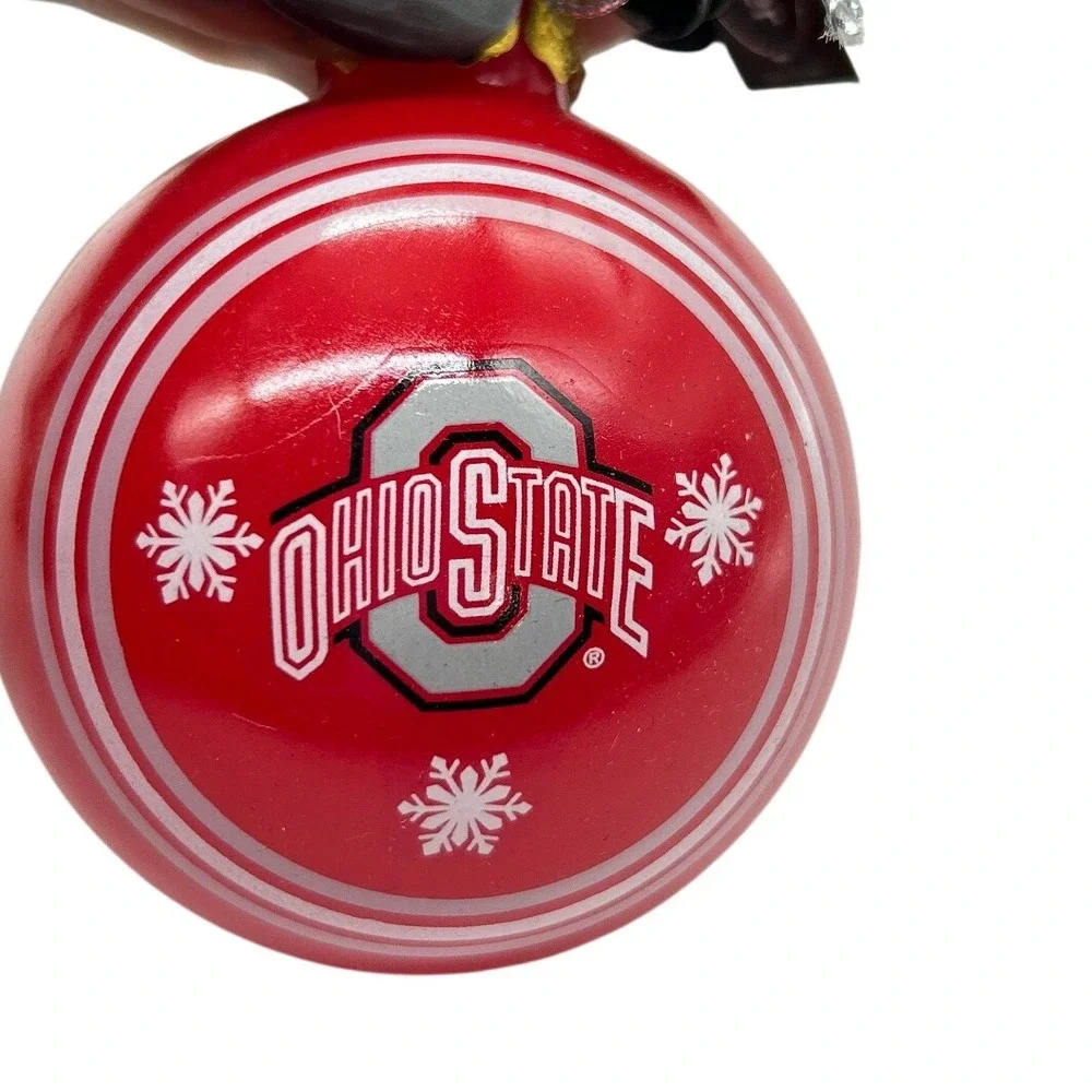 NEW Forever Collectibles Ohio State Buckeyes NCAA Glass‎ Ball Ornament Red White